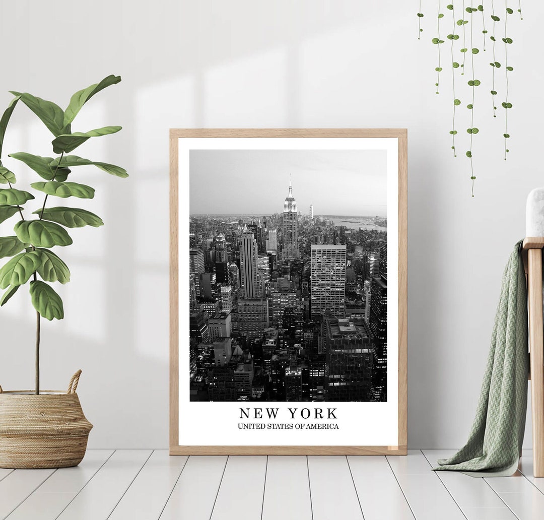 New York City Print Black and White Photo New York Skyline Wall Art Print New York Poster New