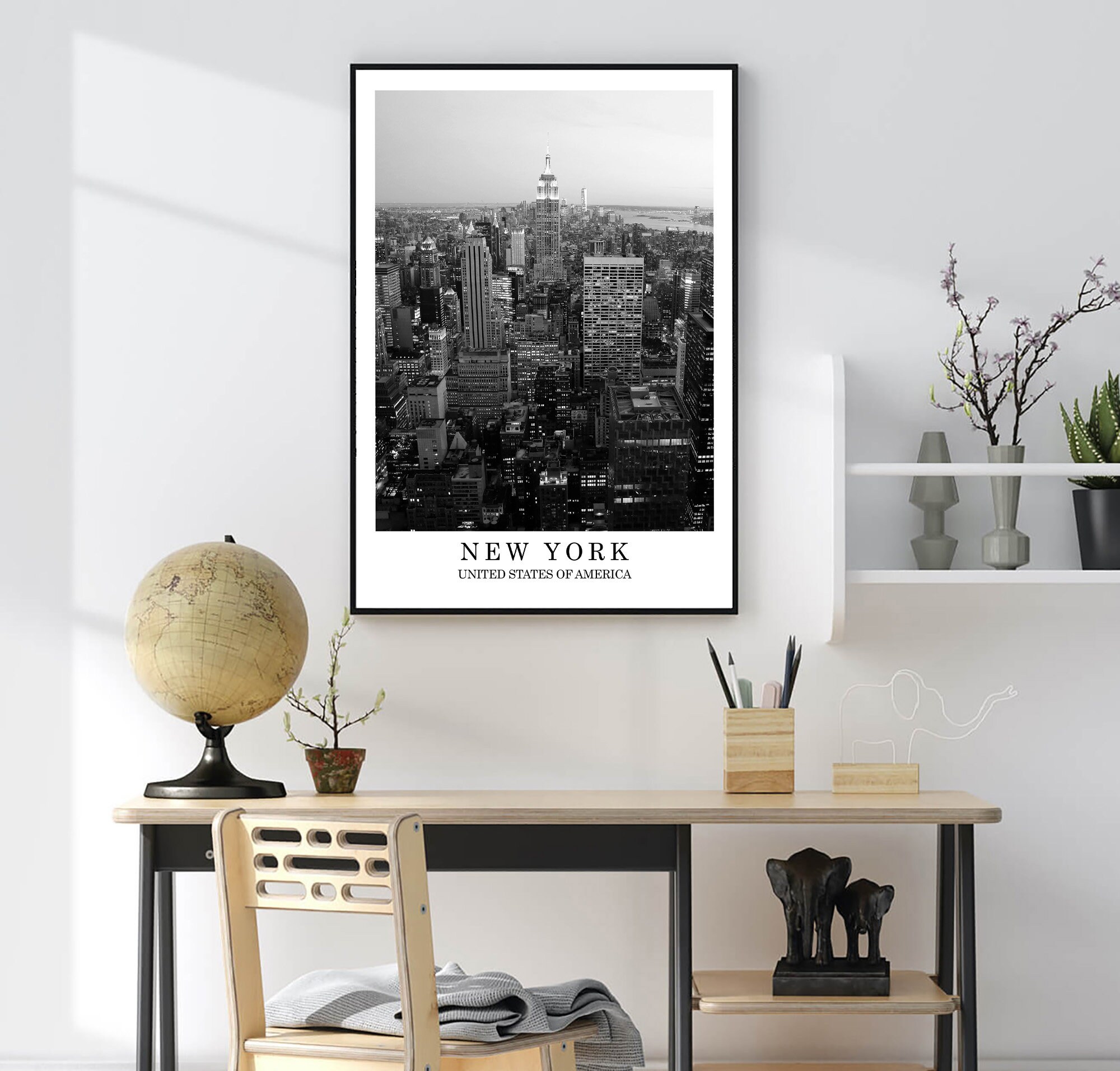 New York City Print Black and White Photo New York Skyline Etsy