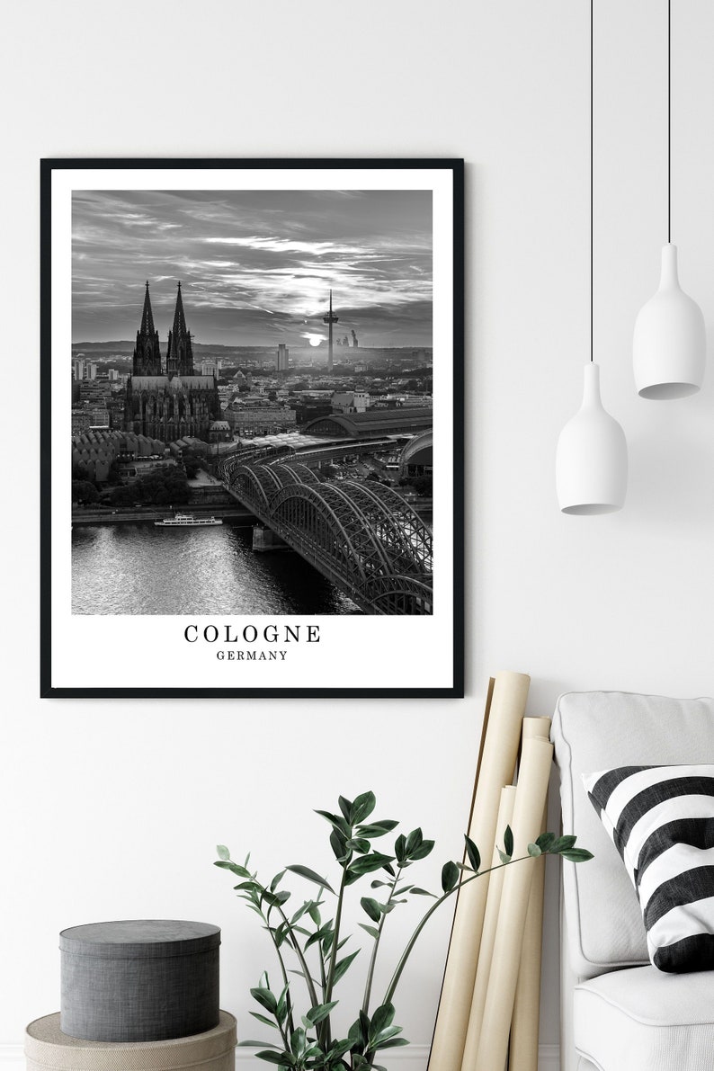 Cologne Travel Poster Cologne Black and White Photo Cologne City ...