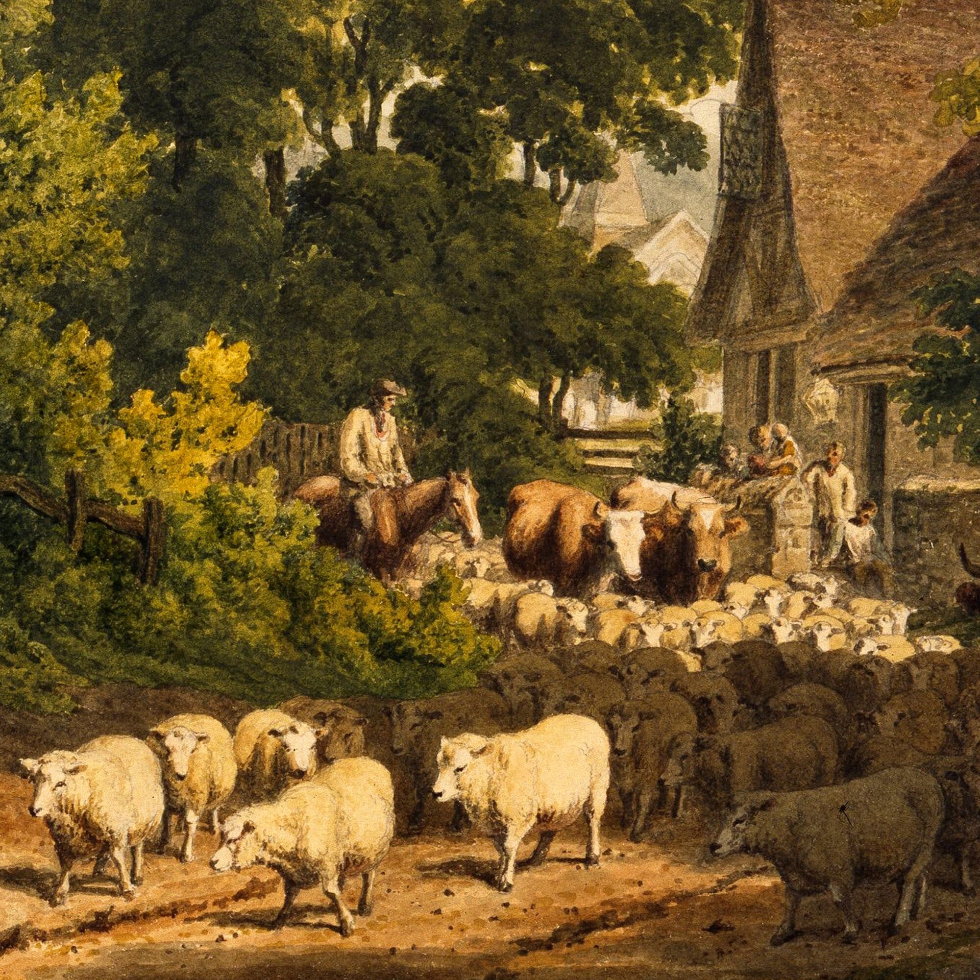 Vintage Farmhouse Wall Art Antique Landscape Painting Etsy