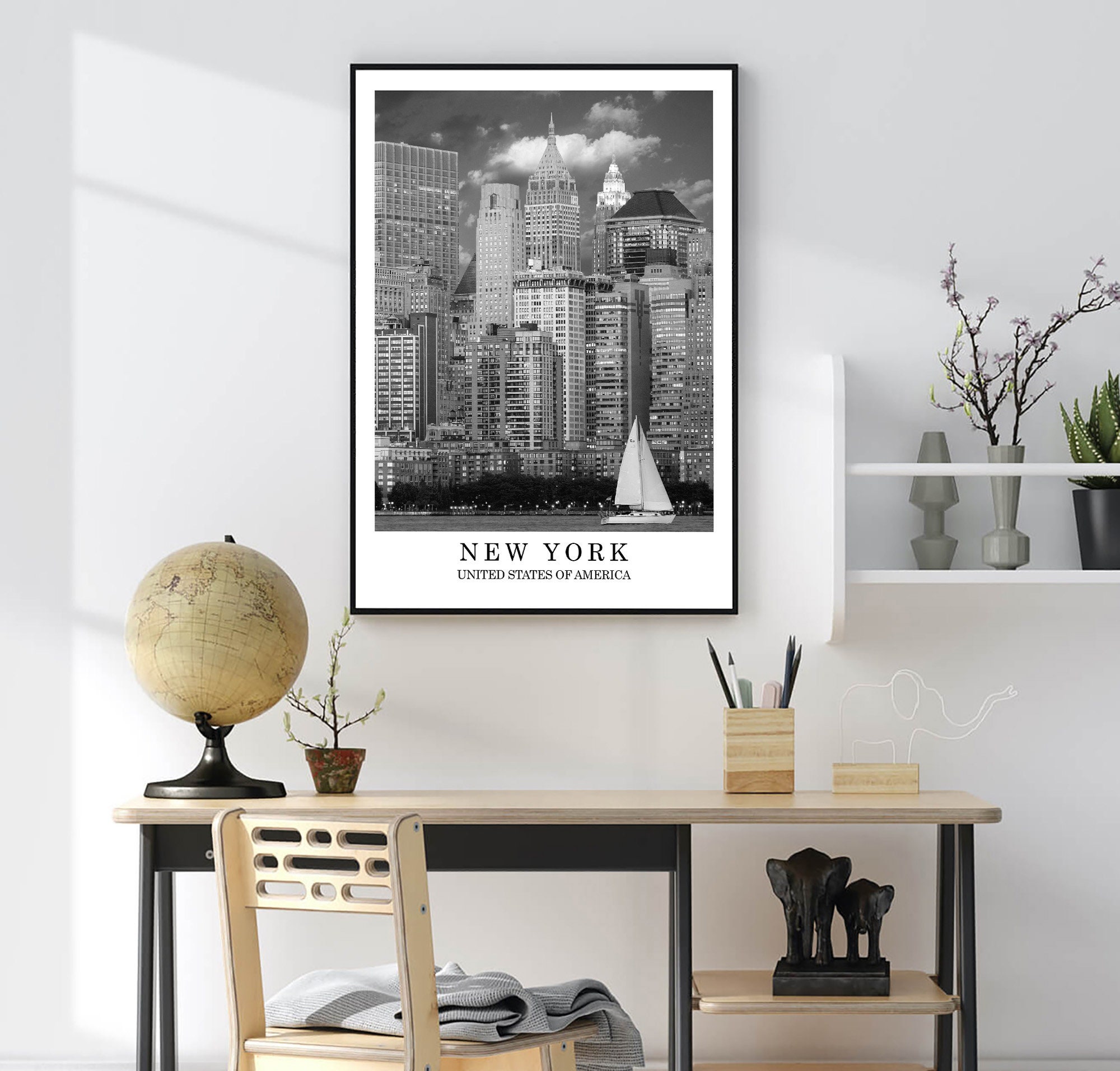 New York Travel Poster New York Black and White Photo New York Wall Art ...
