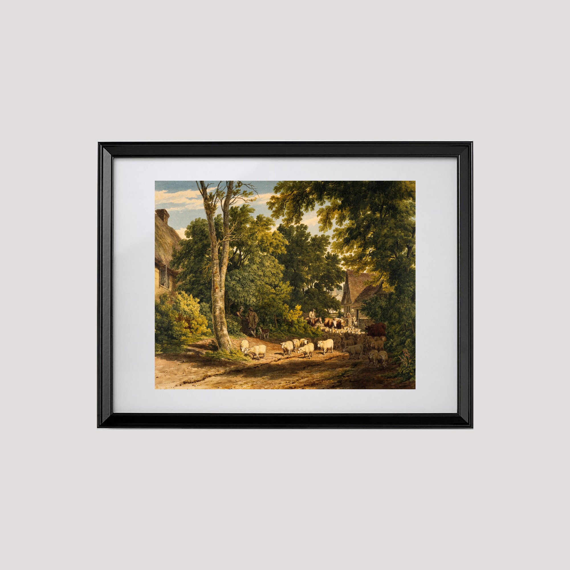 Vintage Farmhouse Wall Art Antique Landscape Painting Etsy