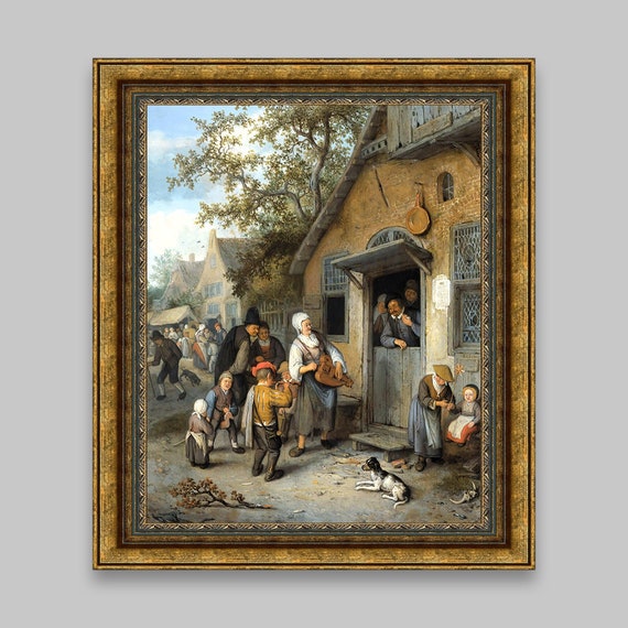 Vintage Rustic Painting Antique Country Fair Wall Decor Art Etsy