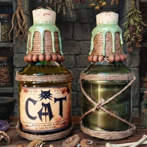 The Witcher CAT Decorative Magic Potion Bottle with Interactive Swirling Effect