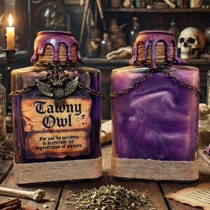 The Witcher TAWNY OWL Decorative Interactive Magic Potion Bottle with Magical Swirling Effect
