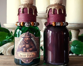 Druidic Potion of Bear Form - An Interactive Decorative Color Changing Magic Potion Bottle