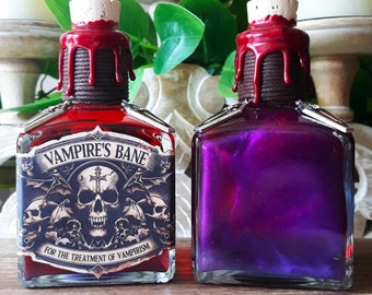 Vampire's Bane - An Interactive Decorative Glass Color Changing Magic Potion Bottle