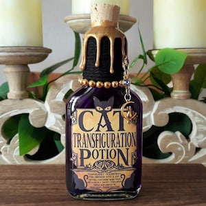 Cat Transfiguration Potion, An Interactive Decorative Magic Potion Bottle / Fantasy Decor / Witchcraft / Wiccan Decor