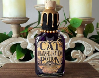 Cat Transfiguration Potion, An Interactive Decorative Magic Potion Bottle / Fantasy Decor / Witchcraft / Wiccan Decor