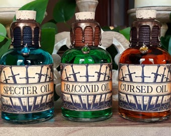 The Witcher Decorative Blade Oil Bottles Set #3 (Specter, Cursed, Draconid) / Wizardry / Witchcraft / Cosplay / Gaming Decor