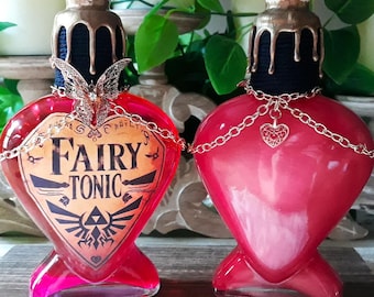The Legend of Zelda FAIRY TONIC potion bottle with Magical Swirling Effect / Gaming Decor