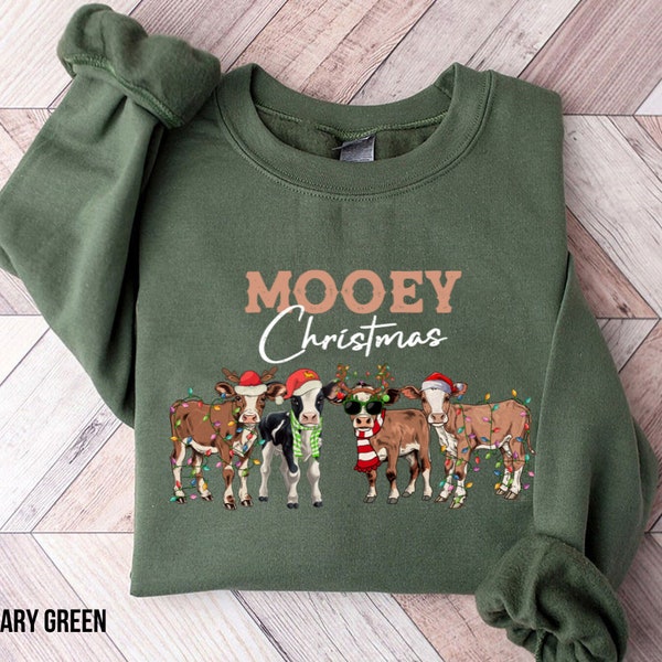 Christmas Cow Sweatshirt, Christmas Sweatshirt, Farm Christmas Shirt, Womens Christmas Sweatshirt, Cute Cow Christmas Shirt, Christmas Gift