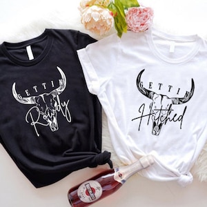 Getting Hitched Rowdy Shirt, Western Bachelorette Party Favors, Wedding Gifts, Country Bachelorette Shirt, Team Bride Shirt, Bride Shirt