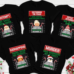Family Christmas Shirt, Group Matching Christmas outfits, Funny Inmate Christmas Party Tees, Matching Family Christmas Shirts, Inmate Tees