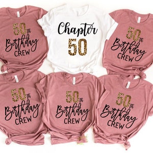 50. Geburtstag Shirt, 50. Geburtstag Crew Shirt für Frauen, Leopard Print 50 Geburtstag Party Shirts, Kapitel 50 Geburtstag Tshirt, Gruppenhemden