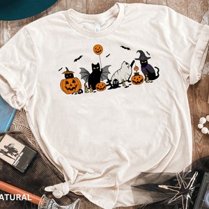 Cat halloween sweatshirt, ghost cat shirt, Halloween Sweater, Halloween Cat Shirt, Cat Lover Shirt, Black Cat Shirt, Spooky Season image 6