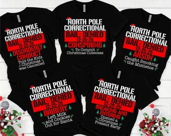 Passende Familien-Weihnachts-T-Shirts, Nordpol-Korrektur, lustige Gruppe-Weihnachtst-T-Shirts, Feiertags-T-Shirts, Weihnachtsfest-Mama-Vater scherzt T-Shirts