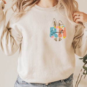 Personalized RN Sweater, Easter Custom Nurse Sweatshirt, Groovy Nurse Shirt, Registered Nurse Shirt, Custom Gift For Nurse, Nursing Student
