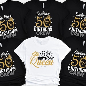 50th birthday shirts for women group, 50 birthday crew, 50th birthday party shirts, girls 50th birthday tshirts, funny birthday group