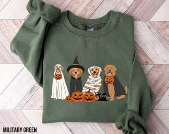 Golden Retriever Ghost Dogs sweatshirt, Halloween Dog Sweatshirt, Halloween Sweatshirt, Halloween Sweater, Ghost Sweatshirt, Ghost Dog Shirt