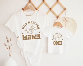 How The West Was One Birthday Shirts, Western Birthday Outfit, Cowboy 1st Birthday, Wild West Birthday, Matching Family Shirts, Mommy and Me