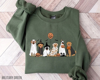 Halloween Sweatshirt, Ghost Dogs Sweatshirt, Halloween Dog, Halloween Crewneck, Fall Shirts, Pumpkin Sweater, Dog Lover Gift, Spooky Season