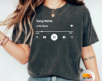 Camiseta con letra personalizada Comfort Colors®, camiseta con canción personalizada, camiseta con nombre de artista, camiseta con canción favorita, camiseta con canción personalizada, camiseta con letra de canción