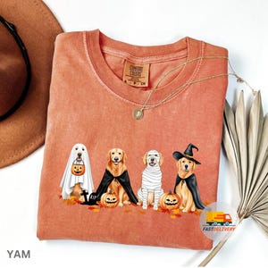 Halloween Golden Retriever Shirt, Comfort Colors® Halloween-Hundehemd, Geisterhundeshirt, Hundeliebhaber Geschenk, Hundehalloween-Shirt, Golden Mama Shirt