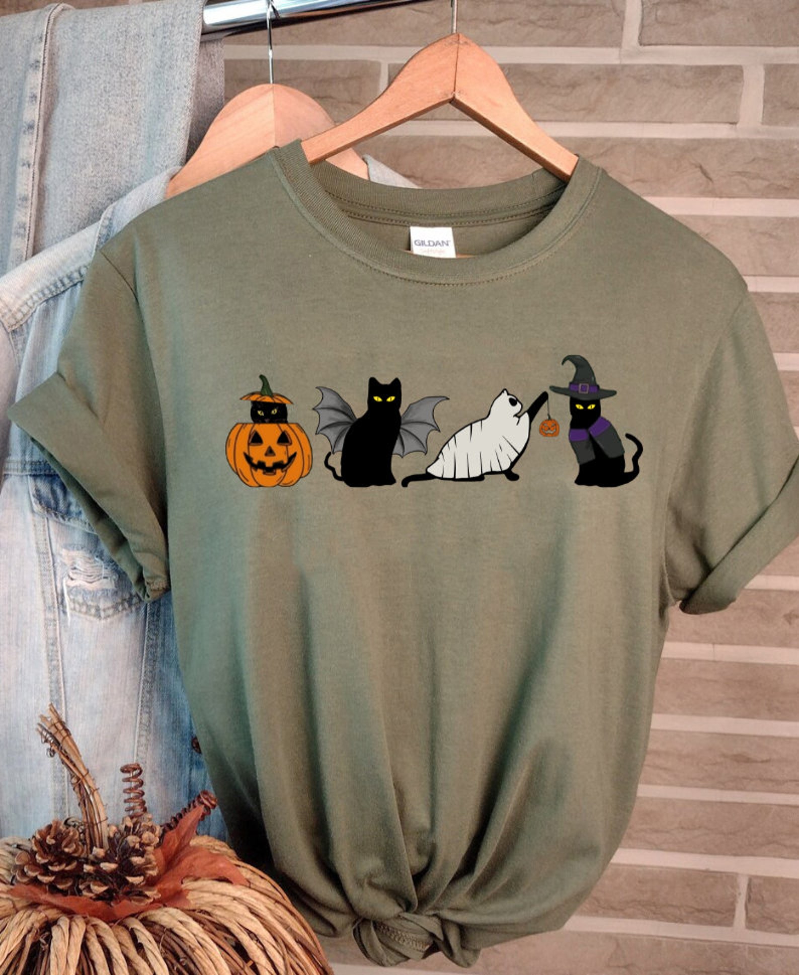 Black Cat Pumpkin Shirt Black Cat Halloween Shirt Black Cat Etsy