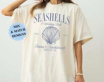 Seashells and Wedding Bells Comfort Colors Shirts, Bachelorette Shirts,  Beach Bachelorette Shirts, Coastal bachelorette Bach Club Tee gifts