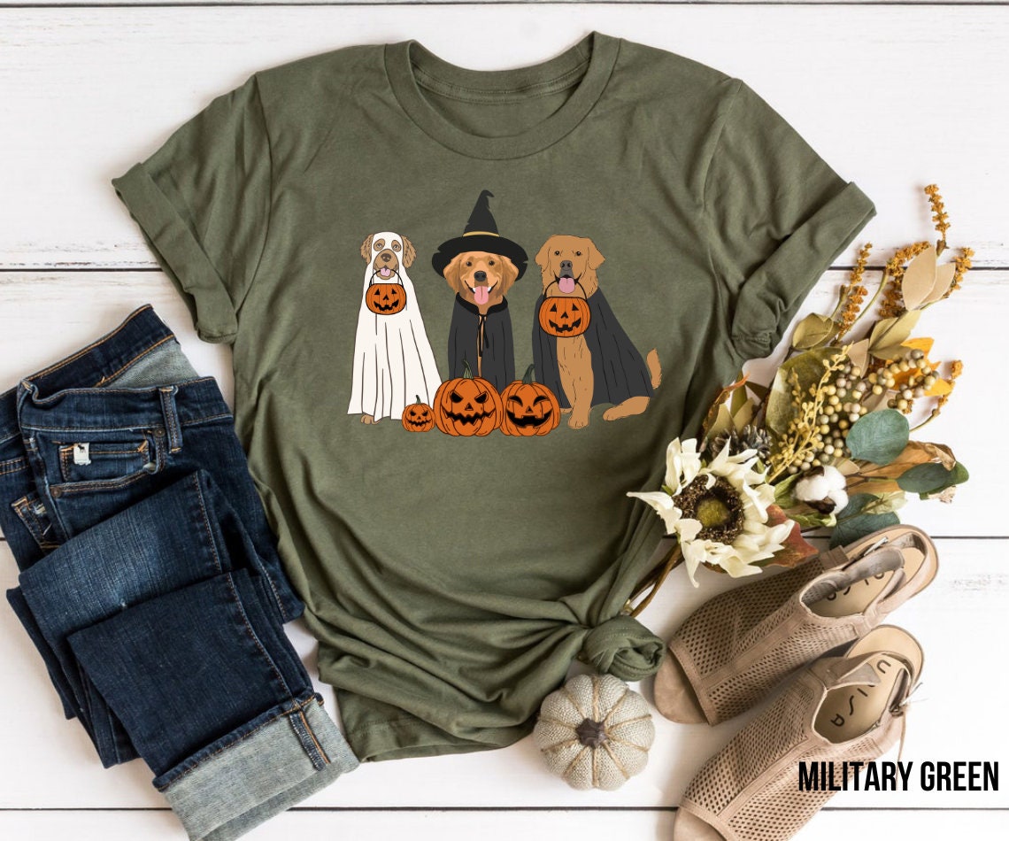 Golden Retriever Ghost Dogs tshirt, Halloween Dog Sweatshirt, Halloween Sweatshirt, Halloween Sweater, Ghost Sweatshirt, Ghost Dog Shirt