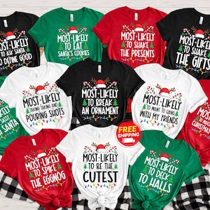 Am wahrscheinlichsten für Weihnachtsshirts, passende Familie Weihnachtsshirts, lustiges Weihnachten 2025 Party T-Shirt, passender Pyjama, lange Ärmel, Weihnachten