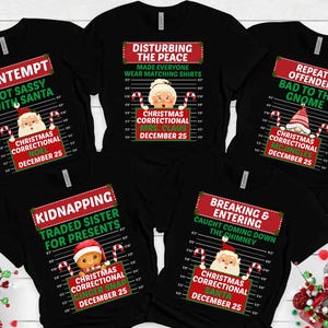 Family Christmas Shirt, Group Matching Christmas outfits, Funny Inmate Christmas Party Tees, Matching, Inmate Tees, Family Christmas Shirts