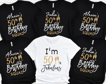 50th birthday shirts for women group, 50 and fabulous Shirt, 50th birthday party shirts, girls 50th birthday tshirts, funny birthday group