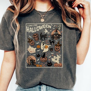 Vintage Halloween Shirt, Long Live Halloween Shirt, Vintage Black Cat, Witch Shirt, Retro Halloween Comfort Colors Shirt, Retro Fall Shirt