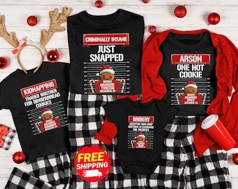 Family Christmas Pajamas, Matching Holiday Pajamas for Family, Christmas PJs, Family Christmas Shirts, Gingerbread North Pole Correctional