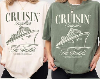 Aangepast cruiseshirt Comfortkleuren Gepersonaliseerde cruise Bijpassende cruise-T-shirts, meisjesreiscruise oversized familiematching groepscruiseshirt
