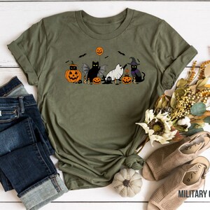 Cat halloween sweatshirt, ghost cat shirt, Halloween Sweater, Halloween Cat Shirt, Cat Lover Shirt, Black Cat Shirt, Spooky Season image 7