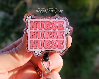 Nurse Badge Reel: Heavy Duty Retractable Lanyard, Interchangeable Option