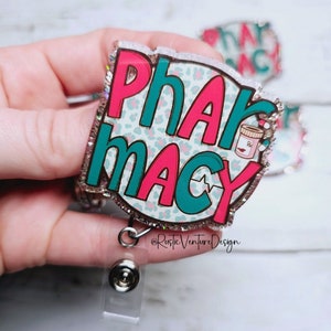 Pharmacy Badge Reel, pharmacy tech, pharmacist, medication badge reel