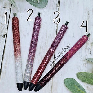 Rose Gold glitter pen, resin pen, gel pen, epoxy pen, refillable pen, personalized gel pen, pen with name, personalized pens, custom pens