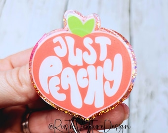 Just Peachy Badge Reel | Retro Peach Retractable ID Holder for Nurses & Teachers
