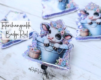 Floral Cow in Bucket Reel – Interchangeable or Permanent