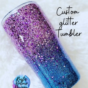 Personalized Glitter Tumbler with Straw: Custom Stainless Steel Cup