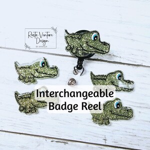 Alligator Badge Reel: Interchangeable Animal ID Holder