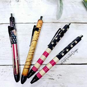 Patriotic pen, gel pen, epoxy pen, refillable pen, pen with name, pen for a guy, no glitter pen, personalized pens, custom pens