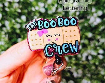 Boo Crew Badge Reel, Cute Medical ID Holder