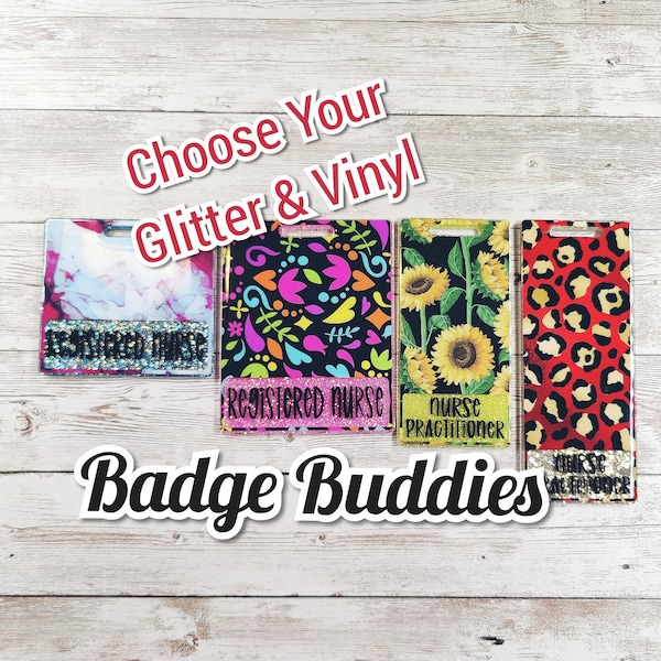 Horizontal Extended Badge Buddy, Personalized Badge Buddy, badge holder, badge buddy custom, ID holder, medical badge reel, nurse badge reel