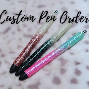 Glitter Gel Pens, Custom Gel Pens, Epoxy Pens, Resin Glitter Pen, Inkjoy Gel Pens 0.7 Gift Ideas, personalized pens, custom pens