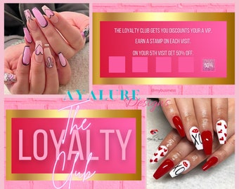 Loyalty Card Template, Printable Loyalty card, Beauty loyalty card